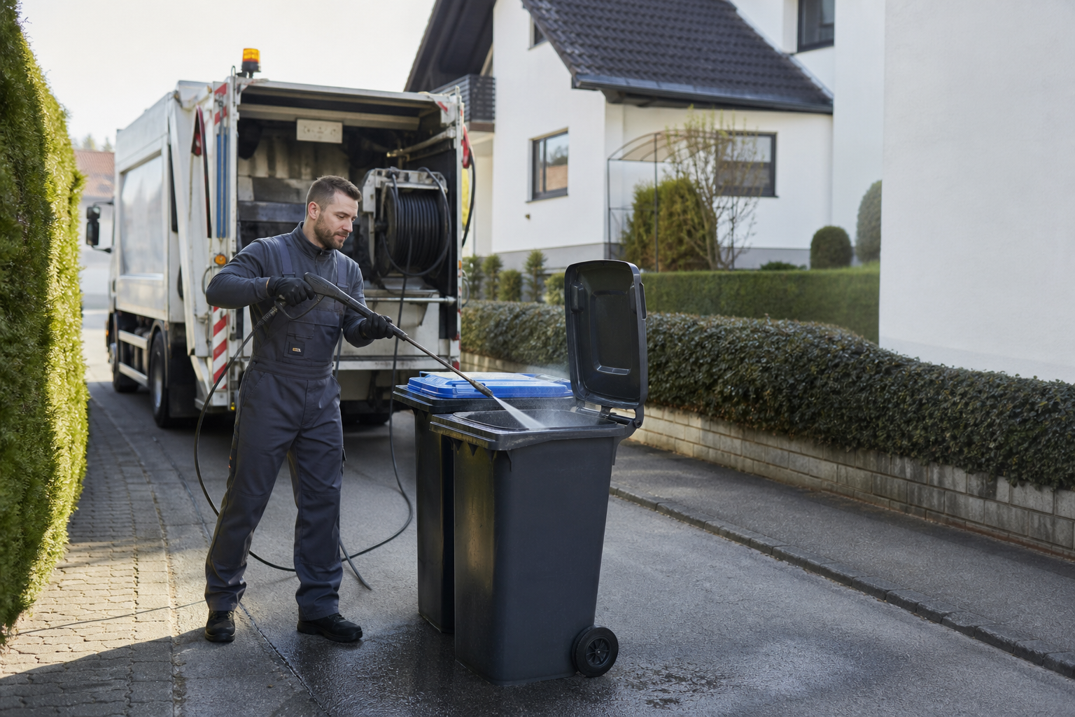 Professionelle Mülltonnenreinigung von TonniClean am Hochrhein