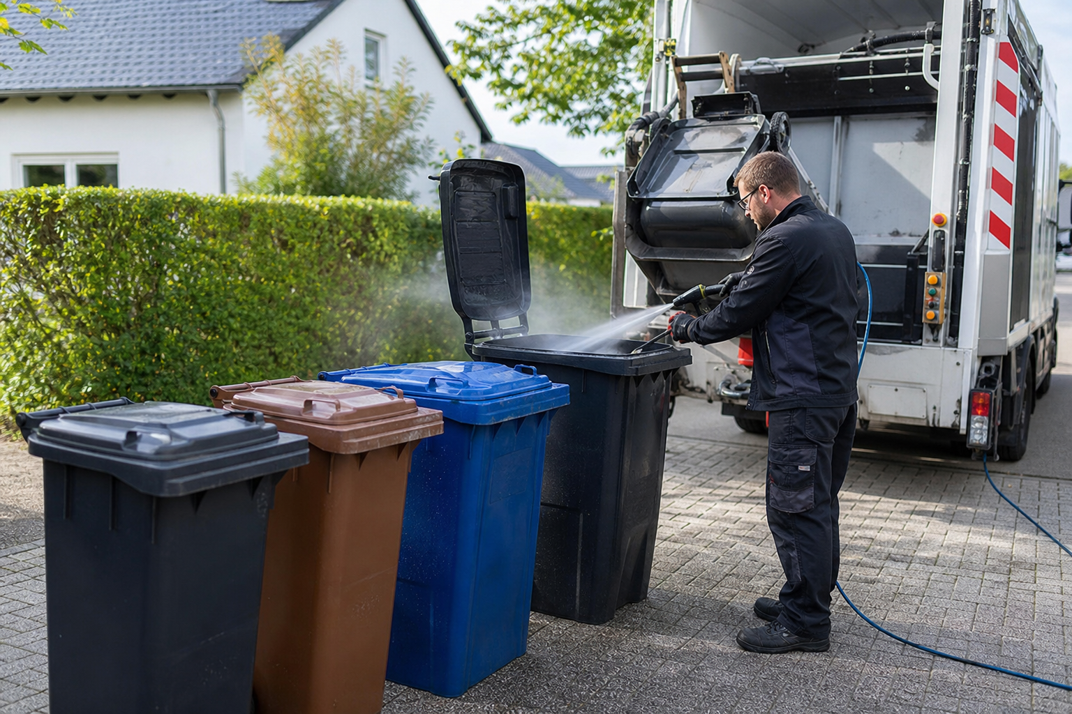 Professionelle Reinigung von Bio- und Restmülltonnen durch TonniClean am Hochrhein