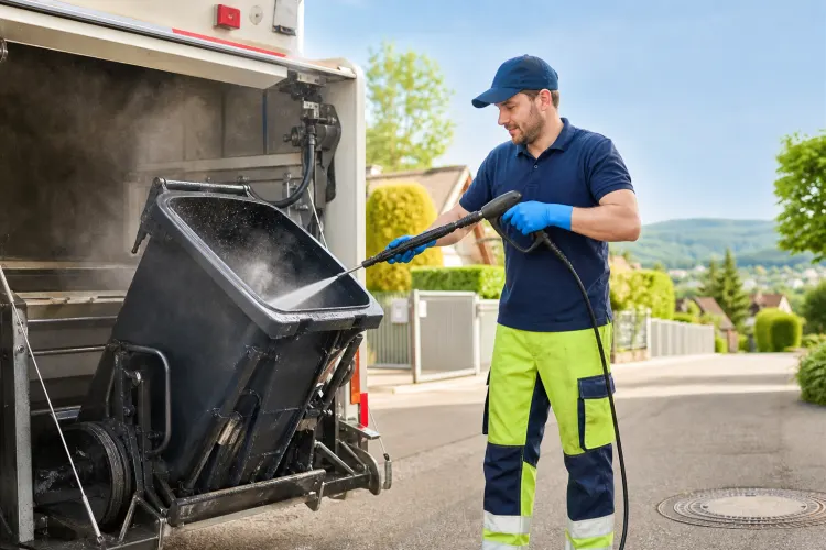 Professionelle Mülltonnenreinigung von Bio- und Restmülltonnen am Hochrhein